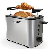 KitchenBoss Grille Pain 2 Tranches:Grille-Pain 2 Fentes, 6 Niveaux de Brunissage, Toaster Acier I...