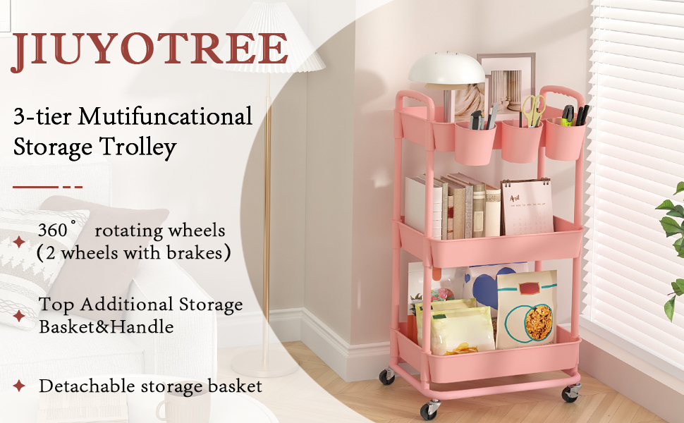 storage cart 3 pink