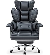 naspaluro Chaise Bureau Ergonomique à Hauteur Réglable,Fauteuil de Bureau avec Repose-Pieds Téles...