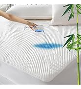 Protège-matelas imperméable en viscose de bambou 180 x 200 cm, certifié Oeko-Tex, A...