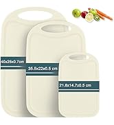 Hunnycook Planche à découper en plastique 3 pièces avec rainures de jus et poignées antidérapantes