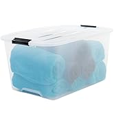 Iris Ohyama, Boîte de rangement, Boîte de rangement Multifonction, boîte en plastique, 45 L, Couv...