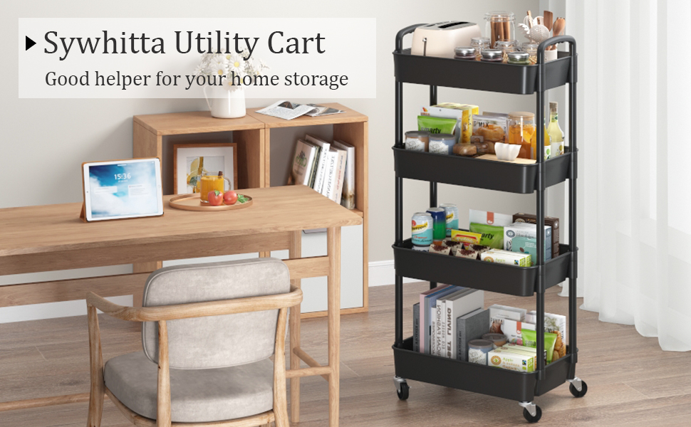 un grand chariot de rangement avec une table et des chaises