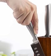 Dmore Bloc à couteaux magnétique rotatif à 360° sans couteau en bois d'acacia