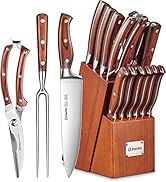 D.Perlla Couteau de Cuisines, 16 Pièces Ensemble Set Couteaux de Cuisine en Acier Inoxydable avec...