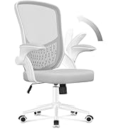 naspaluro Chaise de Bureau, Chaise de Bureau Ergonomique avec Accoudoirs Rabattables à 90°, Souti...