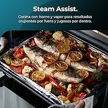 Energy class A / Steam Assist / Steam EasyClean / Cooling Fan / Steam Base X2 / Porte Full Glass