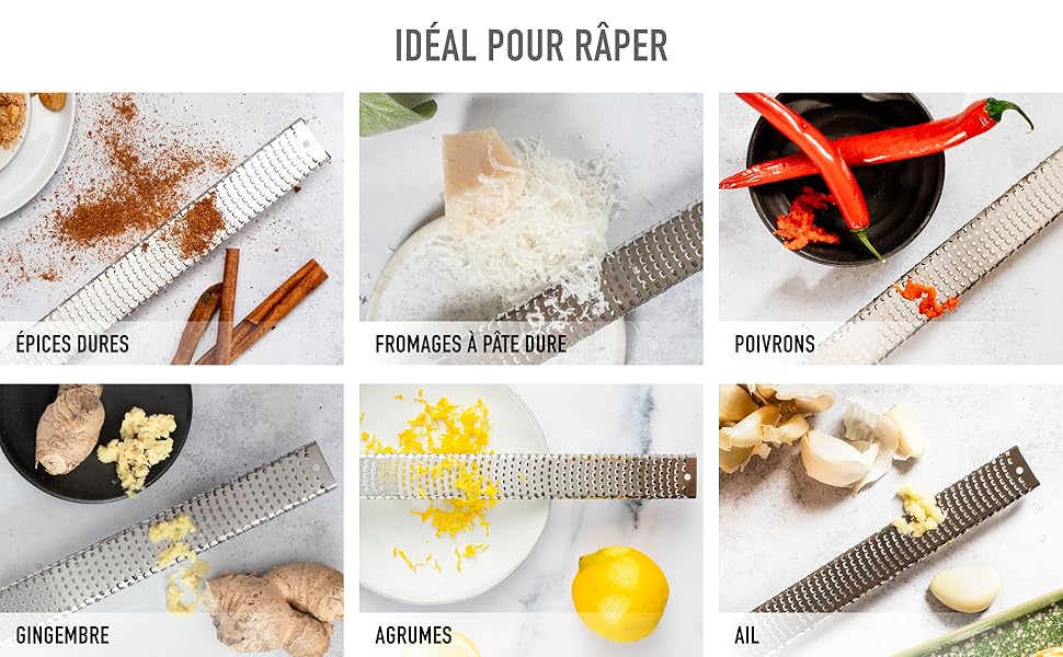 Microplane Râpe à zesteur pour Agrumes, Parmesan, Gingembre, Chocolat et Noix