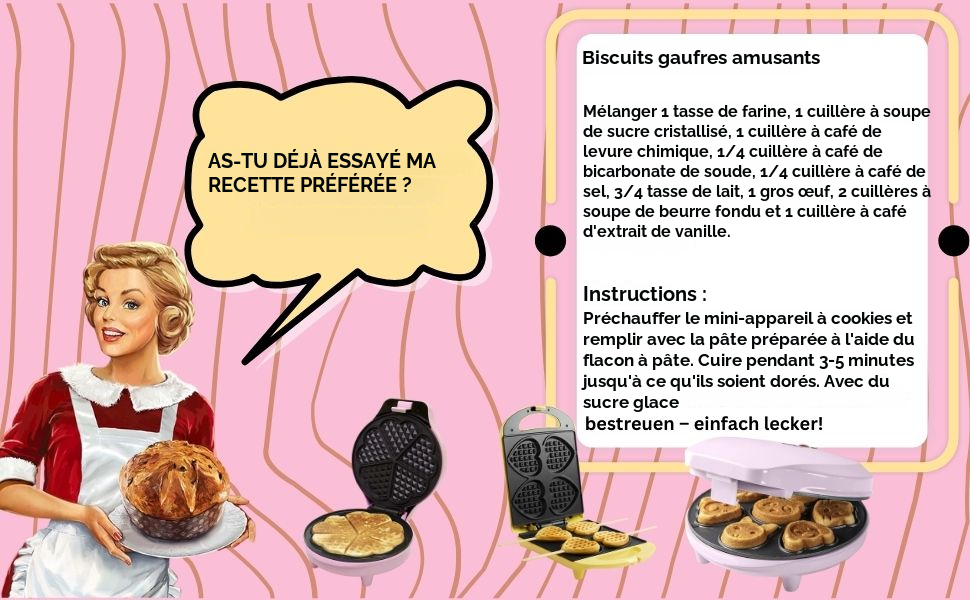 Gaufrier Cookiemaker Mini Cookies Mini gaufres en forme de cœur