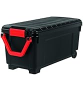 Iris Ohyama, Boîte de rangement, bricolage, 170 L, avec roues et poignée, mobile, garage, jardin ...