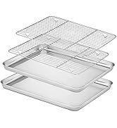 Velaze Plaque de cuisson avec grille de refroidissement (2 poêles + 2 grilles) en acier inoxydable...
