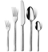 Hunnycook Set de couverts pour 6 personnes, 30 pièces en acier inoxydable avec fourchette, cuillère, couteau, couverts...