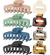 Lolalet 8 Pinces à Cheveux à Double Dents, Pince Crabe, Hair Claw Clip, 4 Grande 4 Moyenne avec C...