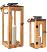 Gadgy Lot de 2 lanternes en bois pour extérieur, grande lanterne, décoration de bougie, etc.
