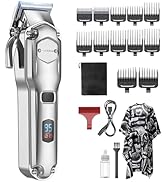 Jack & Rose Tondeuse cheveux hommes, tondeuse à cheveux pro sans Fil, IPX7 Étanche, Recharge USB,...