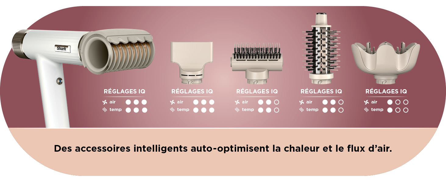 Shark SpeedStyle Sèche-cheveux & Finisseur RapidGloss avec étui de rangement, 5 stylers