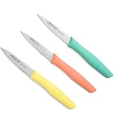 Arcos Set de couteaux à éplucher de cuisine. 3 pièces en acier inoxydable, pour éplucher fruits et légumes...