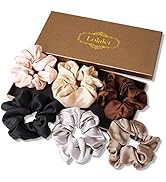 Lolalet 6 Chouchous Cheveux en Satin, Chouchou Scrunchie avec Couleur Différente, Cheveux Ties Co...