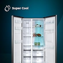 réfrigérateur américain SBS réfrigérateur 2 portes side by side 177 cm 559 litres basse consommation No frost