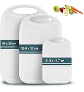 Hunnycook Planche à découper en plastique 3 pièces avec rainures de jus et poignées antidérapantes