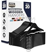 Utopia Home - 20 Paquets de cintres en Bois avec Barre de Pantalon et rainures pour Les épaules, ...