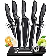 Ensemble de Couteaux de Cuisine Inox - Set Couteau Cuisine Professionnelle du Chef - 7 Pièces Set...