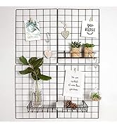 Gadgy Lot de 2 grilles murales noires | Grille métallique décorative esthétique | Décoration de chambre | Grand tableau d'affichage | G...