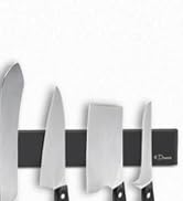 Dmore Barre magnétique couteau, 2. Generation Upgrade, avec 3 crochets, porte-couteaux magnétique de 40 cm, noir