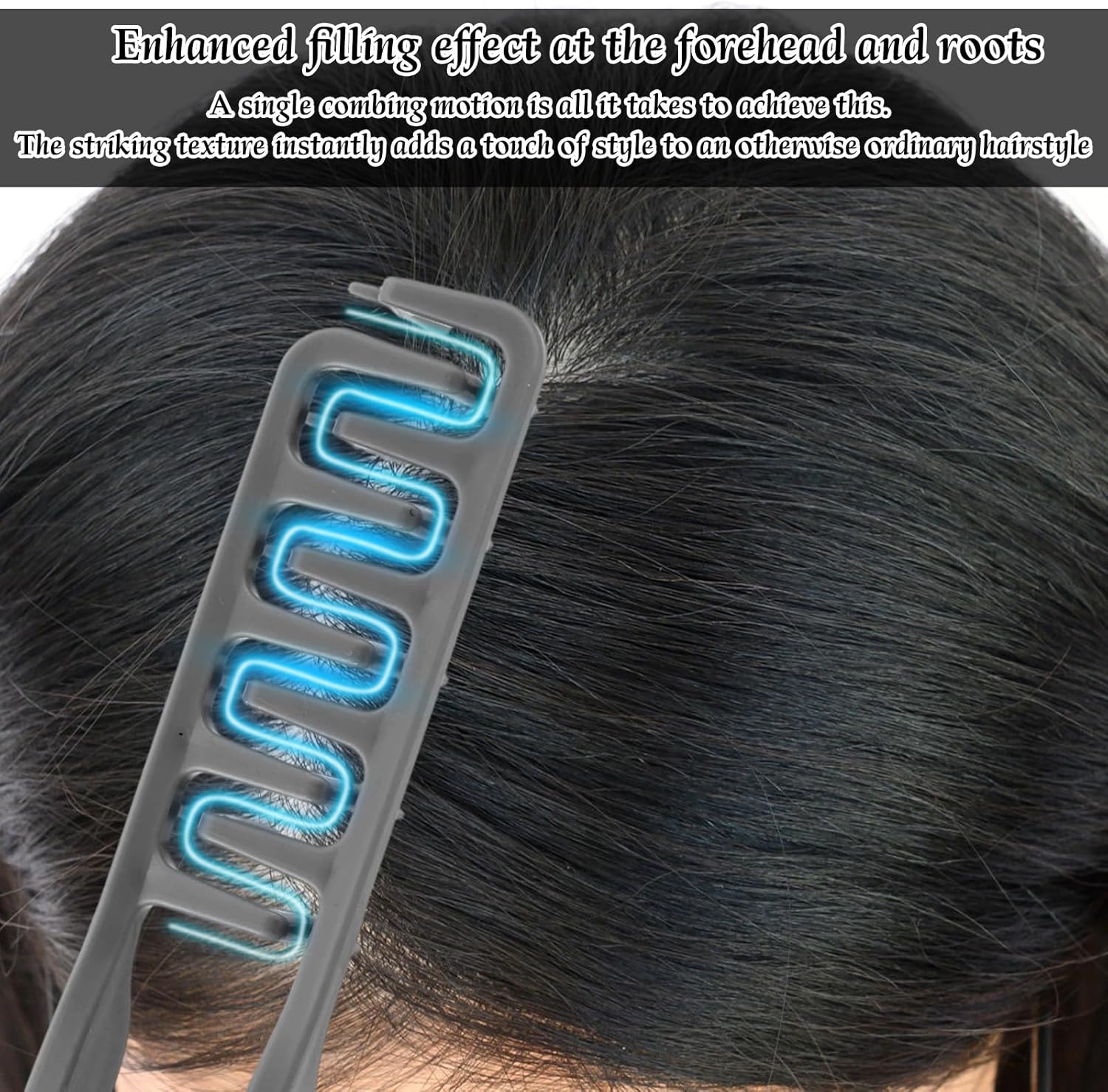 Peigne - dents larges 18x10cm - poignée texturée, ABS, gris