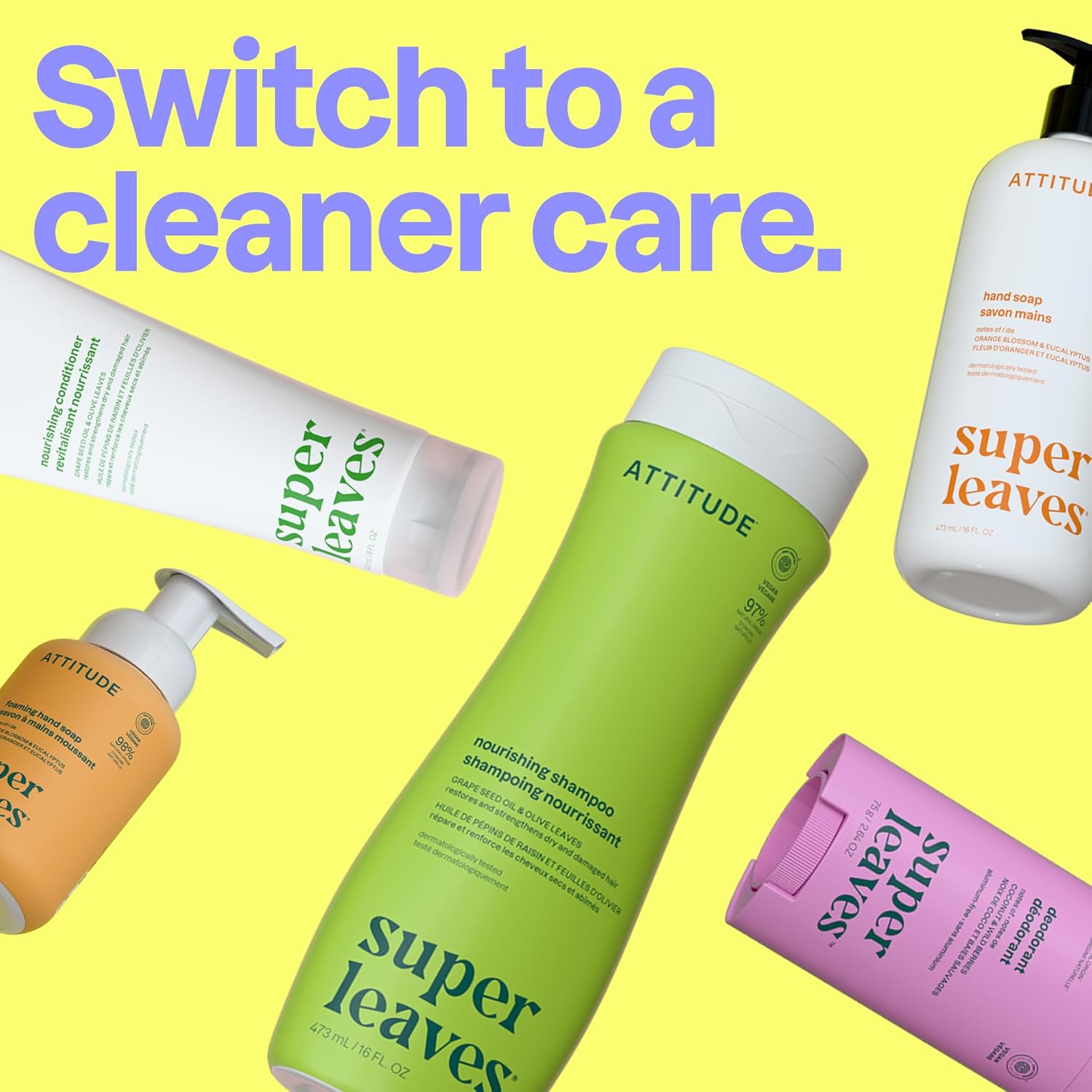 ATTITUDE - Démêlant Sans Rinçage - 240 mL - nourrissant, végan, avocado & orange