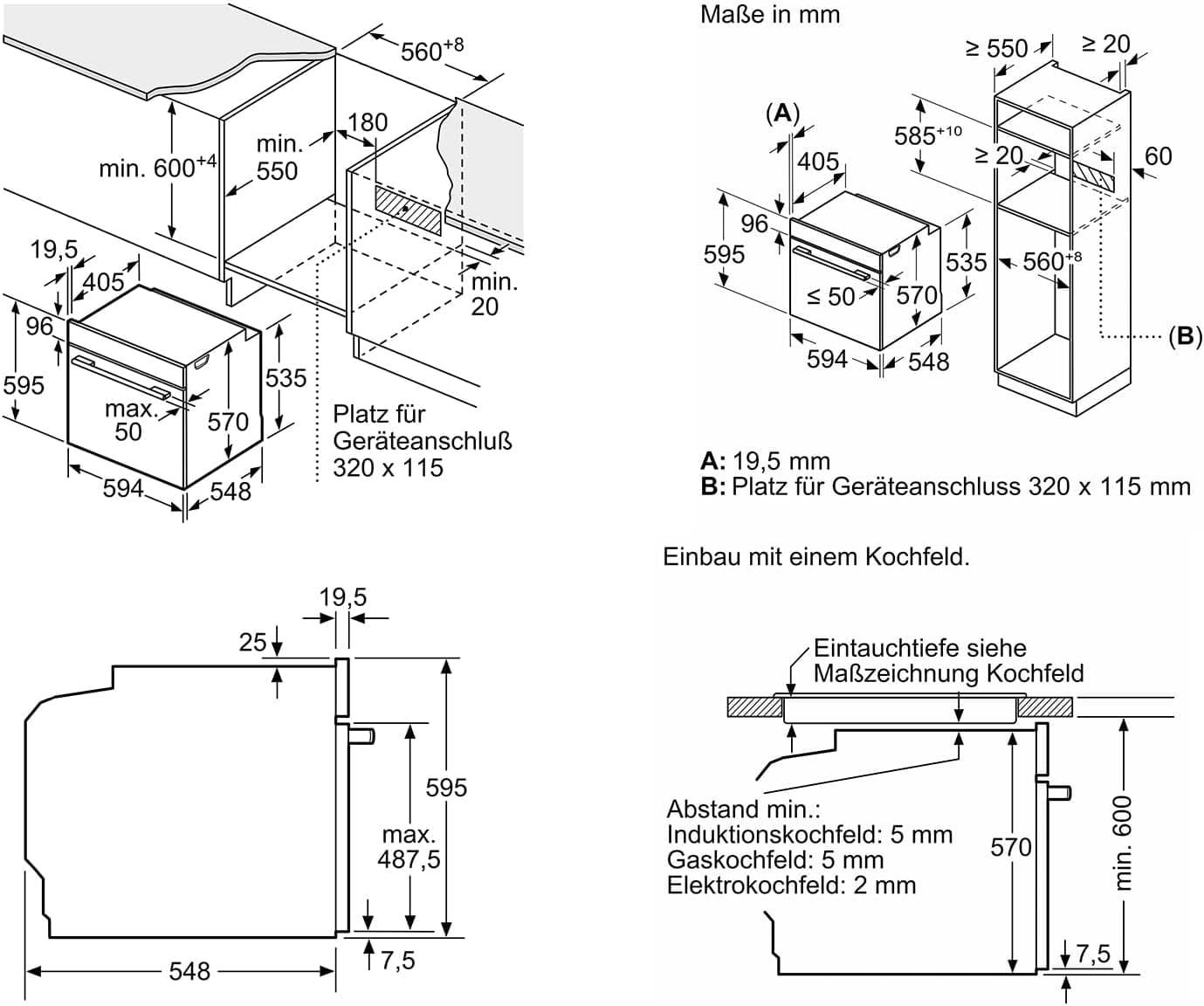 Siemens - Four multifonction série HB578GES3 - 71L, 3600W, encastrable - 4242003956298
