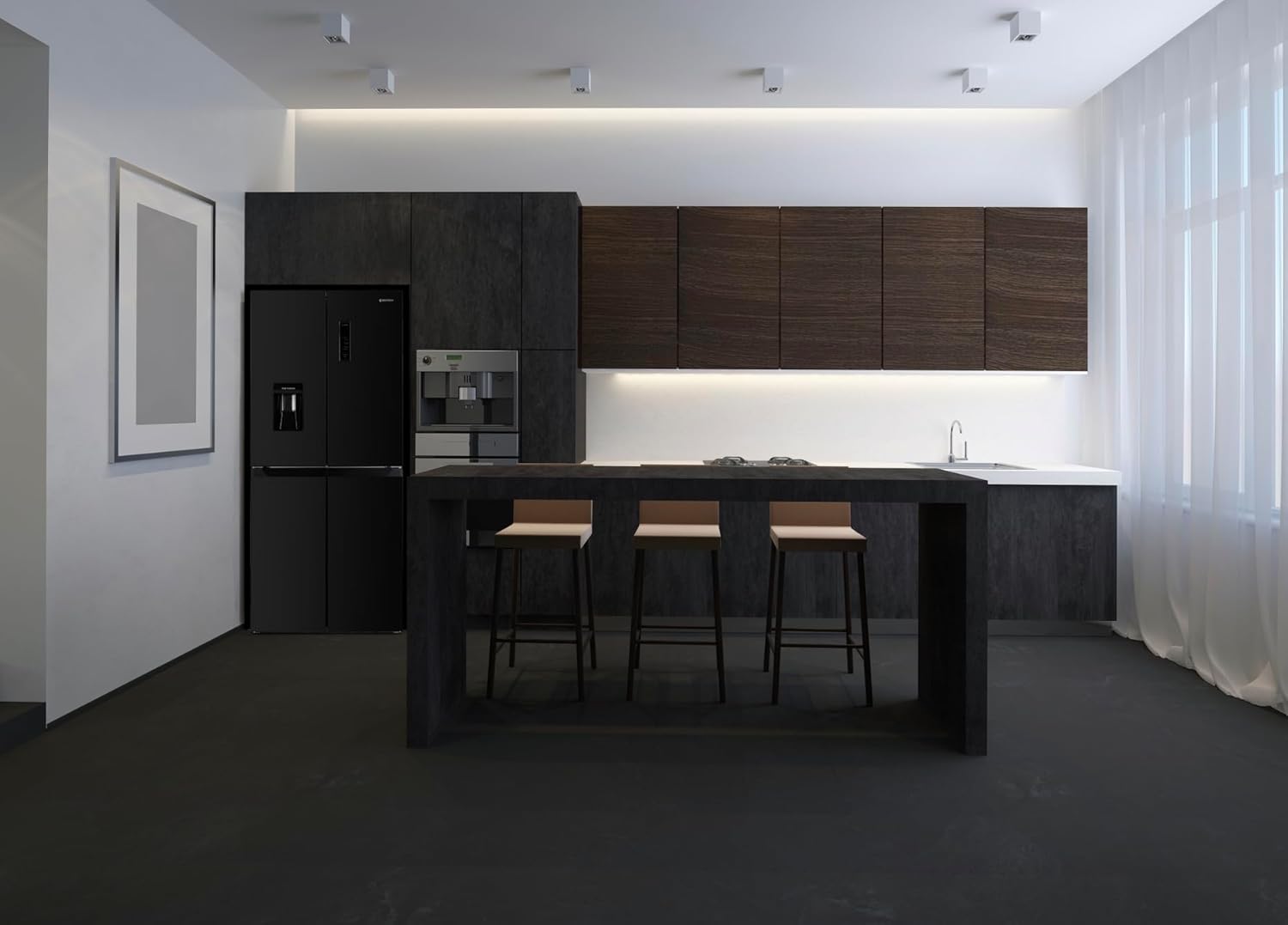 GEDTECH - Réfrigérateur multi-portes 470L No Frost noir GMP470BL