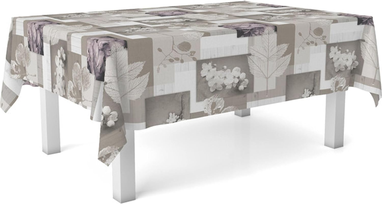 Nappe en toile cirée - Zen Feuilles - 140x140 cm - Anti-taches, imperméable