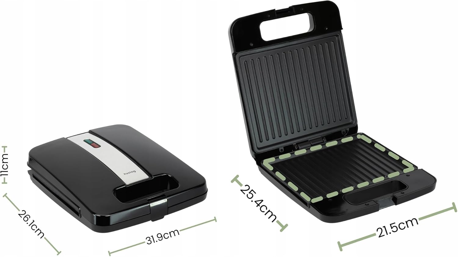 Grill panini inox compact 31,9x26,1 cm 1400W plaques antiadhésives
