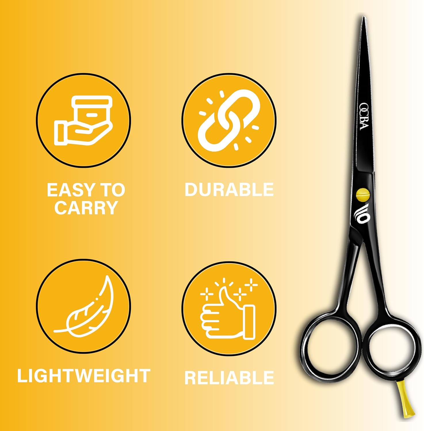 Ciseaux de coiffure - acier inoxydable - 6 pouces - style japonais noir