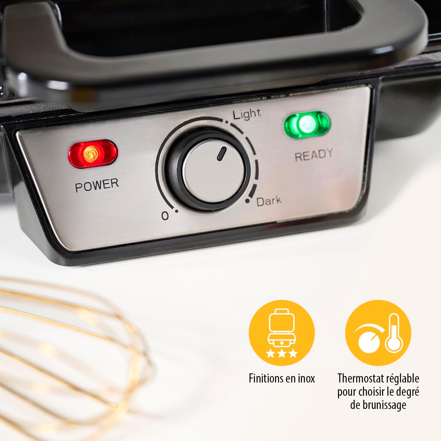 Tristar - Gaufrier WF-2195 - 2 gaufres - 1 000W, acier inoxydable