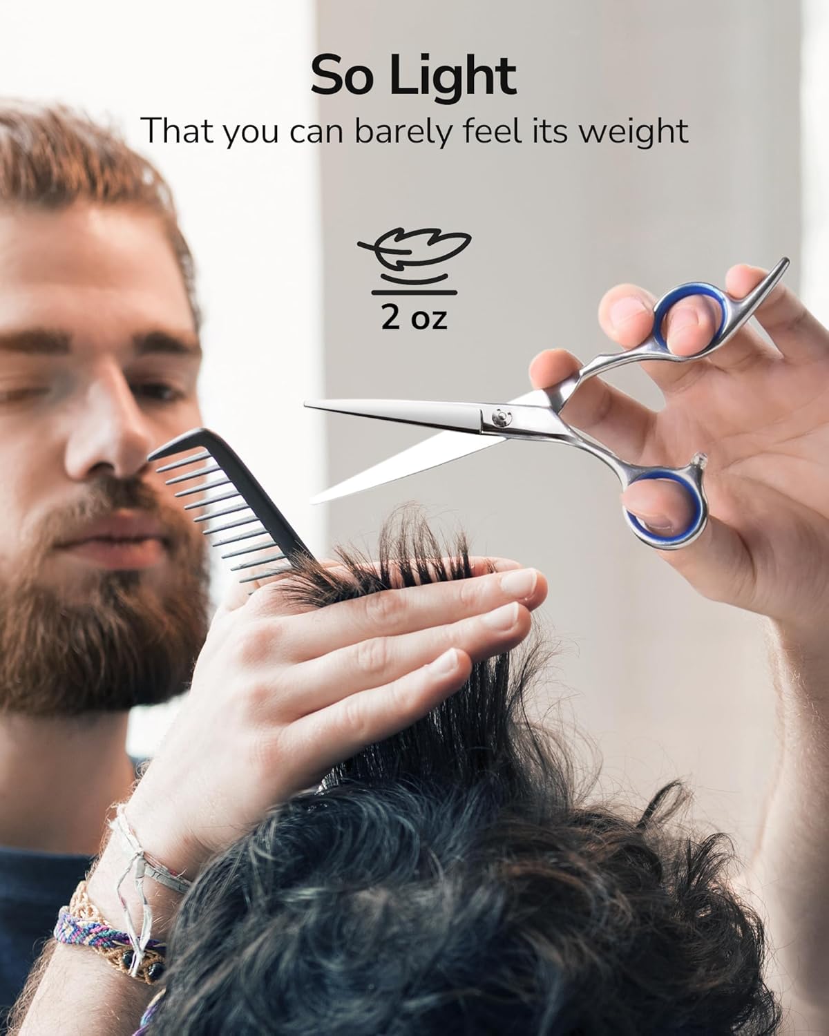 ULG - Ciseaux de coiffure gauchers - 16,5 cm - acier inox japonais, lame rasoir