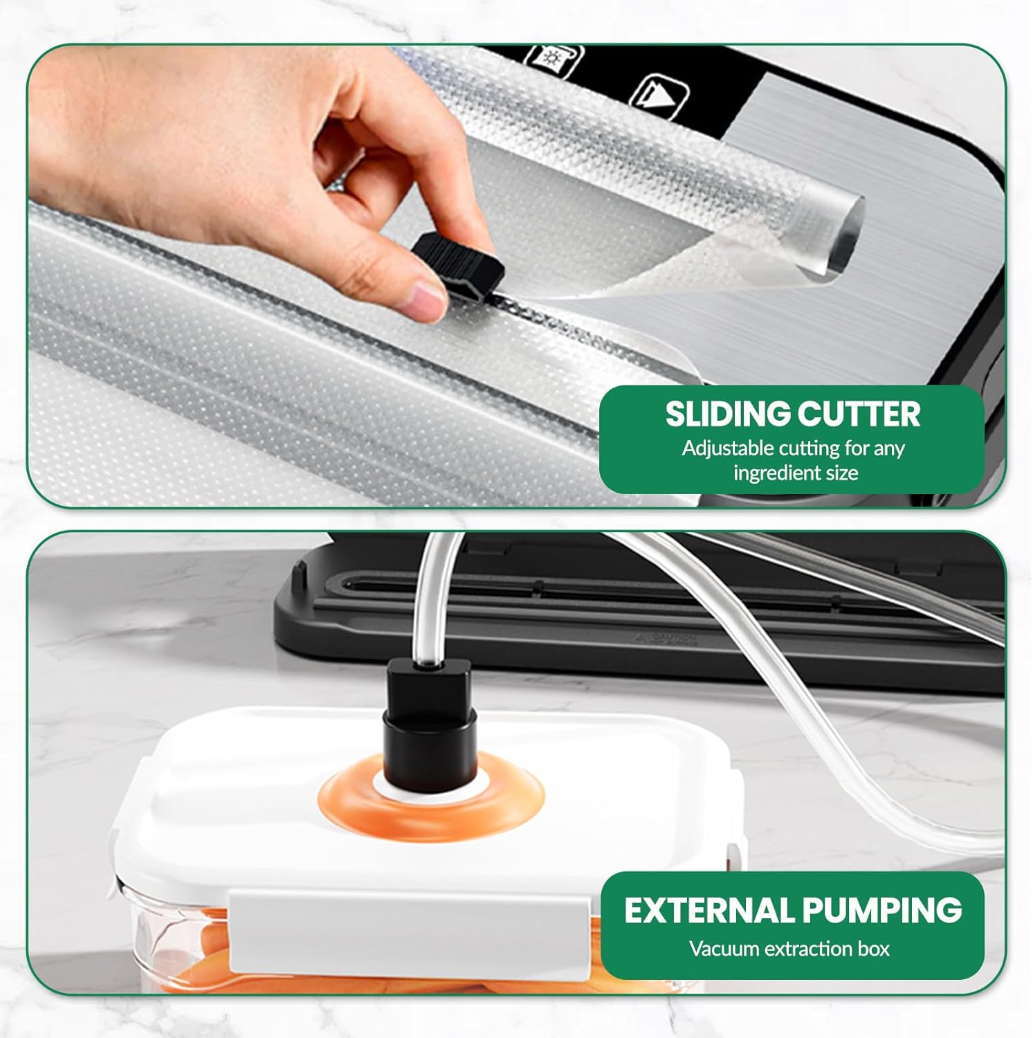 Machine sous vide alimentaire - 6 en 1, 75kPa, mode sec/humide, 50 sacs, couteau