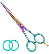 Candure Ciseaux Coiffure Professionnel Ciseau Coiffeur pour Le Salon Acier Inoxydable Arc-en-ciel...