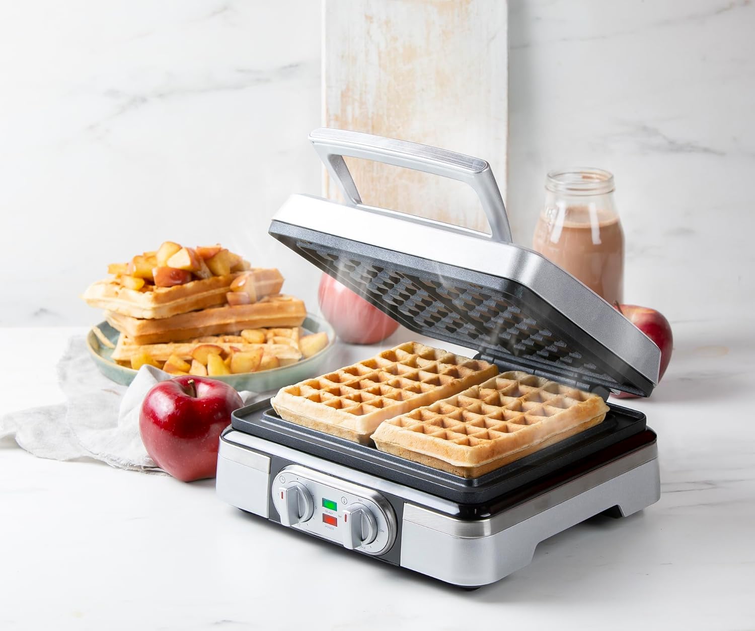 Domo - gaufrier minuterie - 4x7 cm - gaufres belges inox DO9149W