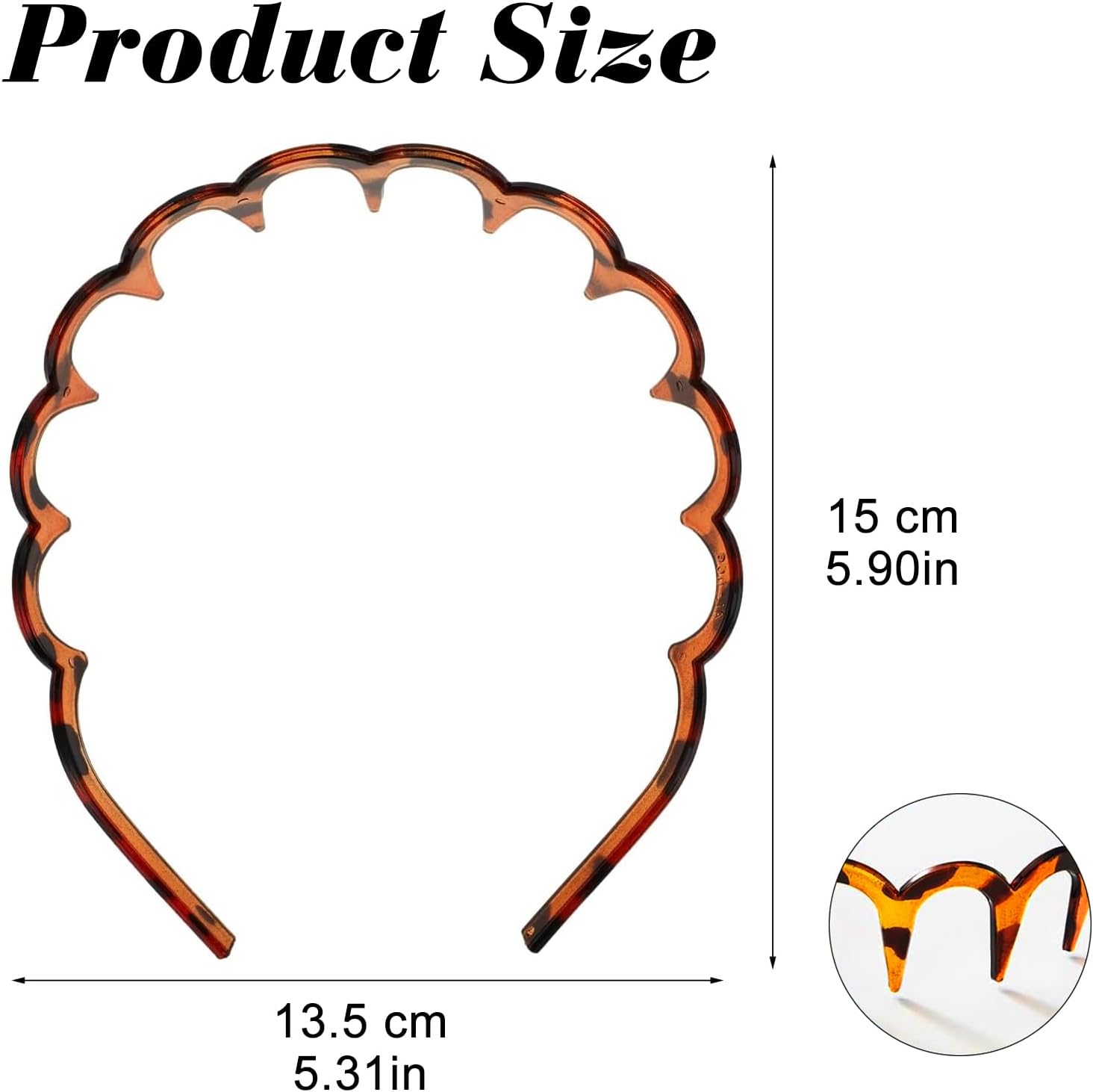 Serre-tête zig zag - lot de 4 - plastique ondulé antidérapant - Fitness, maquillage