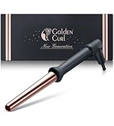 avec manche noir et canon doré rose, présenté avec un emballage de la marque Golden Curl