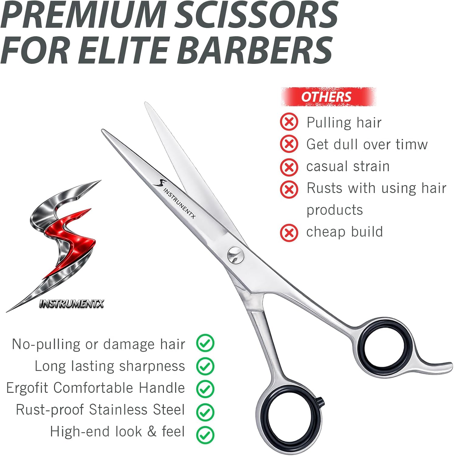 Ciseaux de coiffure - coupe amincissants - acier inoxydable - SS INSTRUMENTX