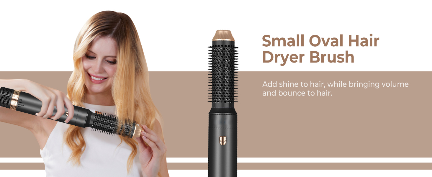 Petite brosse à cheveux de forme ovale avec poils. Utilisé pour coiffer et ajouter du volume pendant le séchage des cheveux.