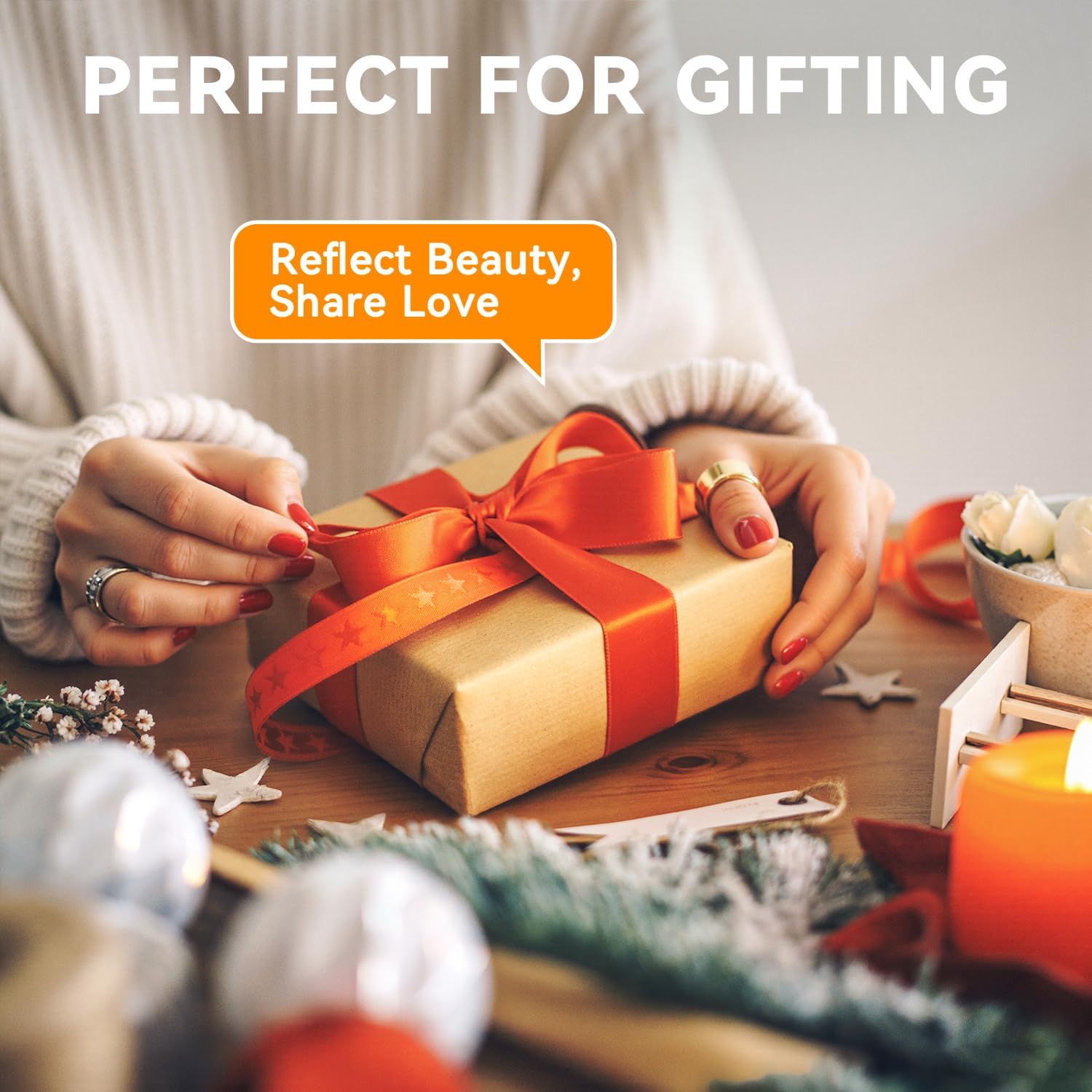 Auxmir - Miroir Maquillage LED, 72 LEDs, rechargeable USB, 3 lumières, écran tactile