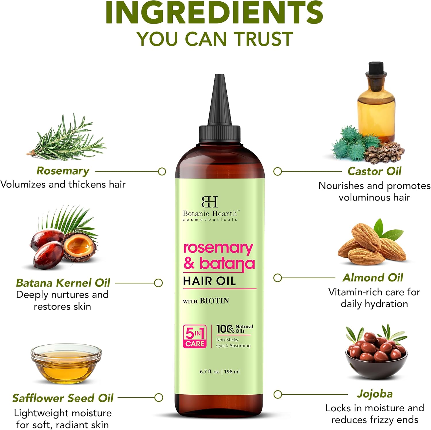 Botanic Hearth - huile capillaire romarin/sureau - 200ml - cheveux forts, sans paraben