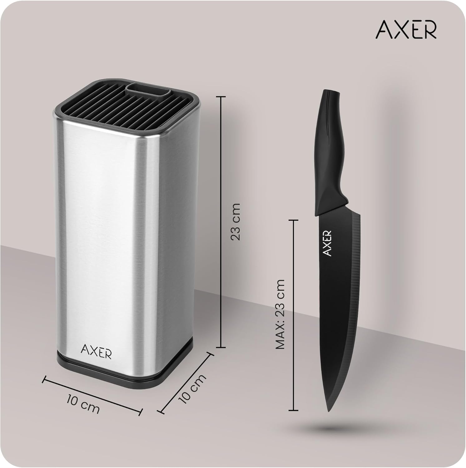 Porte-couteaux cuisine inox - grande capacité 8+ couteaux - design vide