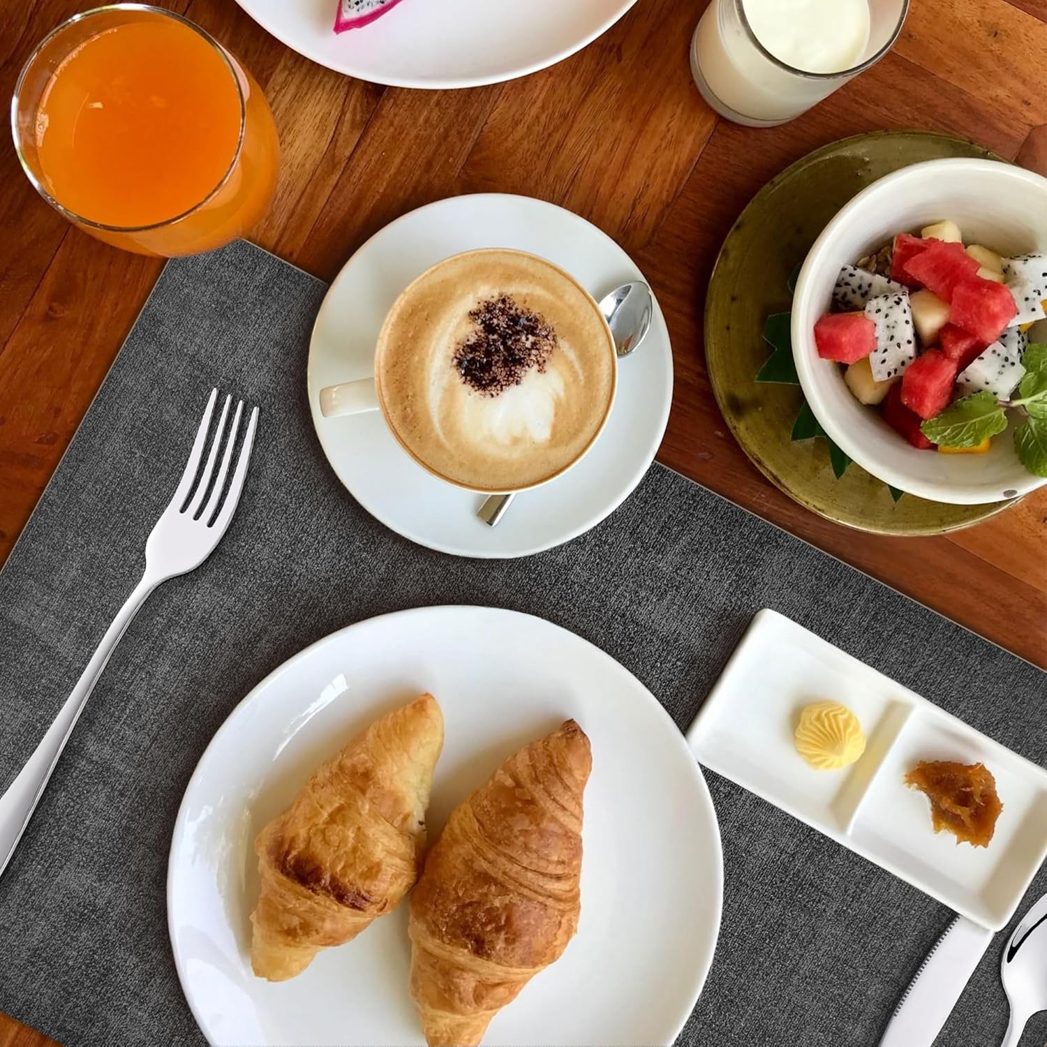 KitchenBoss - Set de table double face - 43x30cm - lavable, antidérapant, résistant chaleur