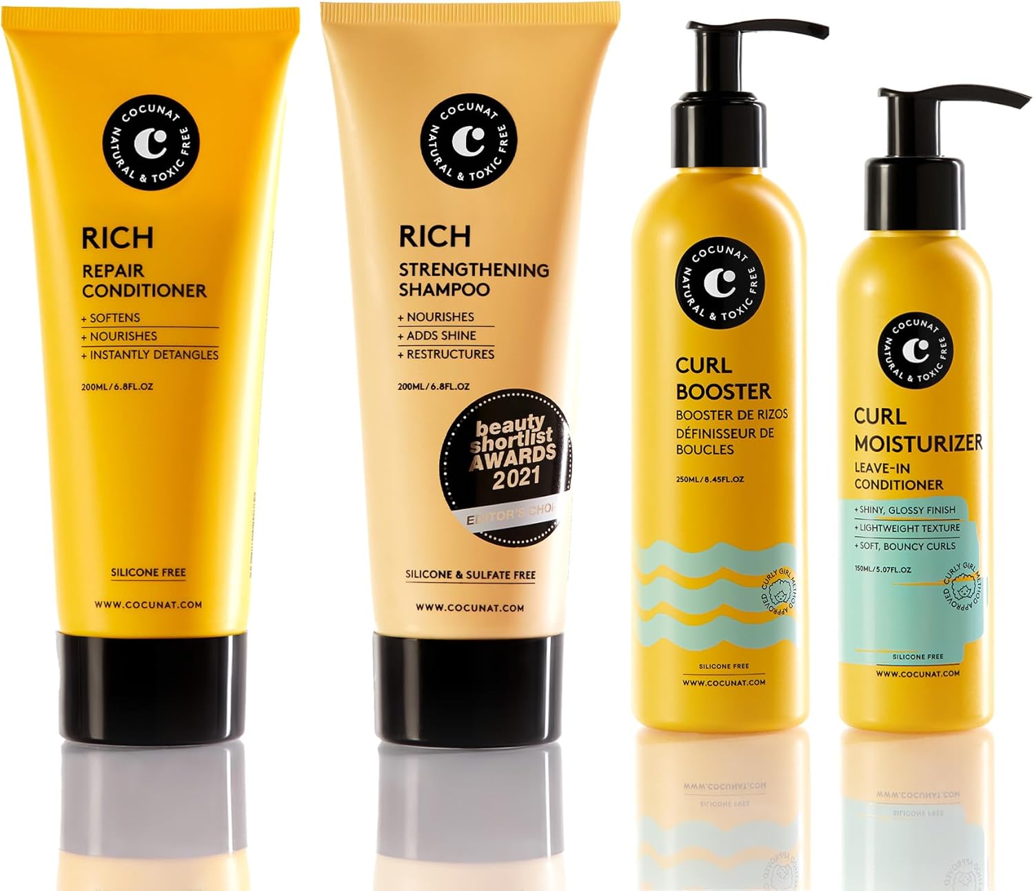 COCUNAT - Routine Volume Boucles - 5 soins - hydratant, nourrissant, définition, anti-frisottis, sans silicone ni sulfat