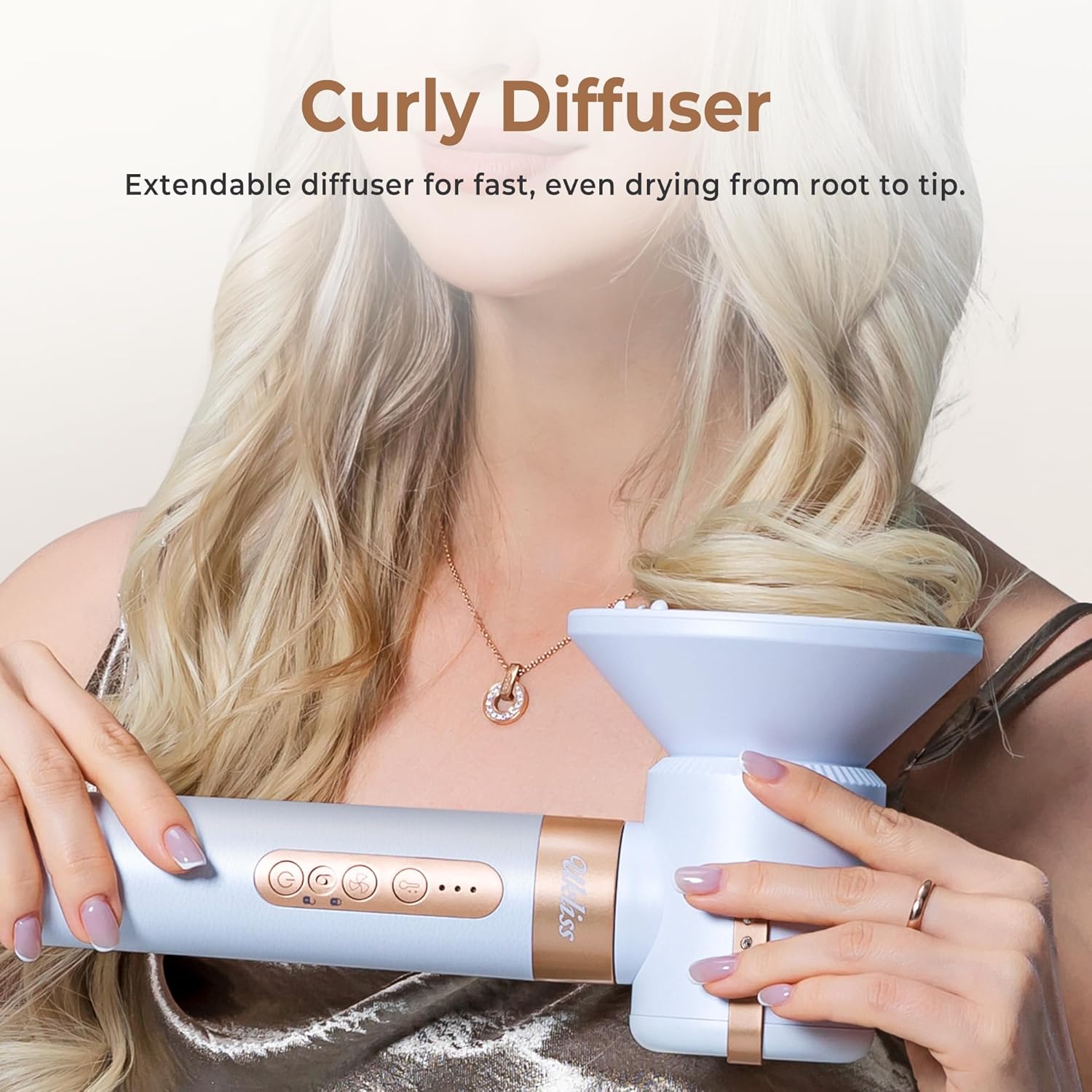 UKLISS - Brosse soufflante 7-en-1, sèche-cheveux, boucleur, brosse lissante - Cadeau femme styling